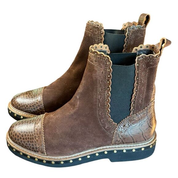 Free People Atlas Chelsea Leather Boots in Brown NWOB Size EU 39 or US 8 1/2 - Picture 4 of 8